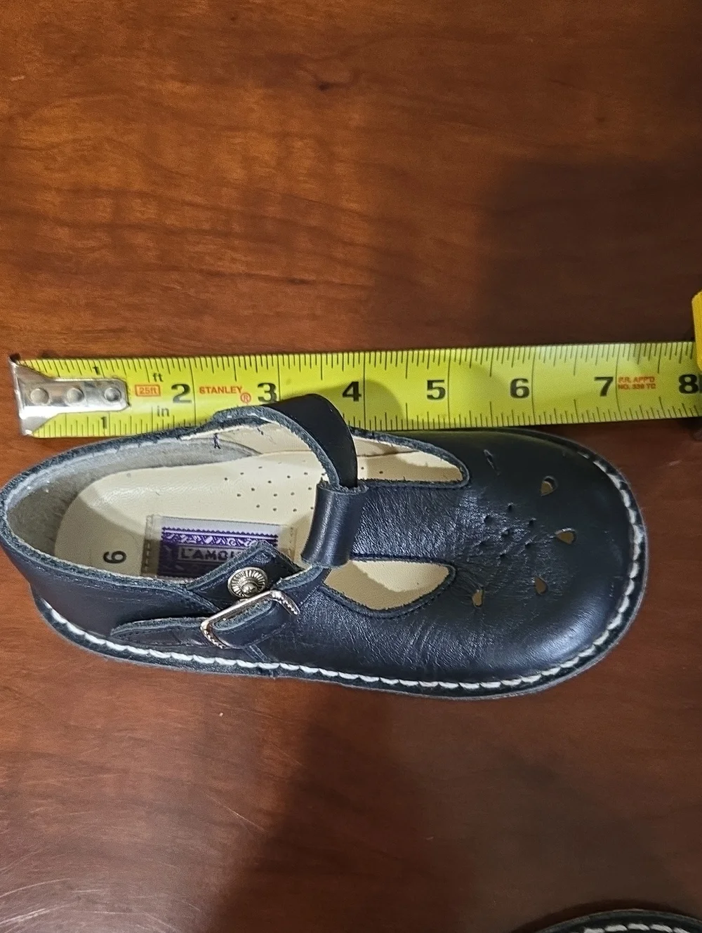 Vintage L'Amour Navy Black Girls T-Strap Dress Shoes